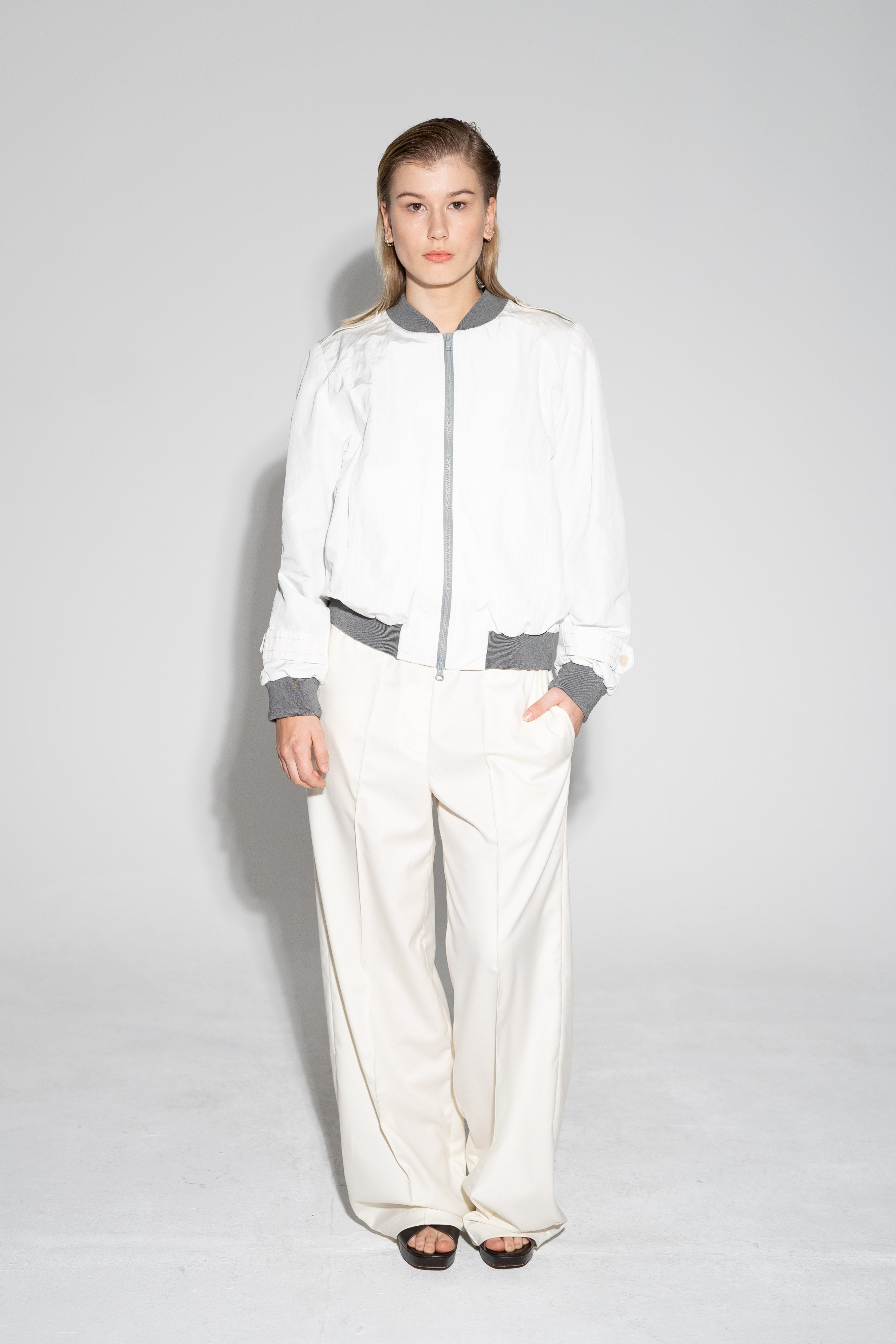 Juliet Bomber Jacket – White Trenchy Smiley
