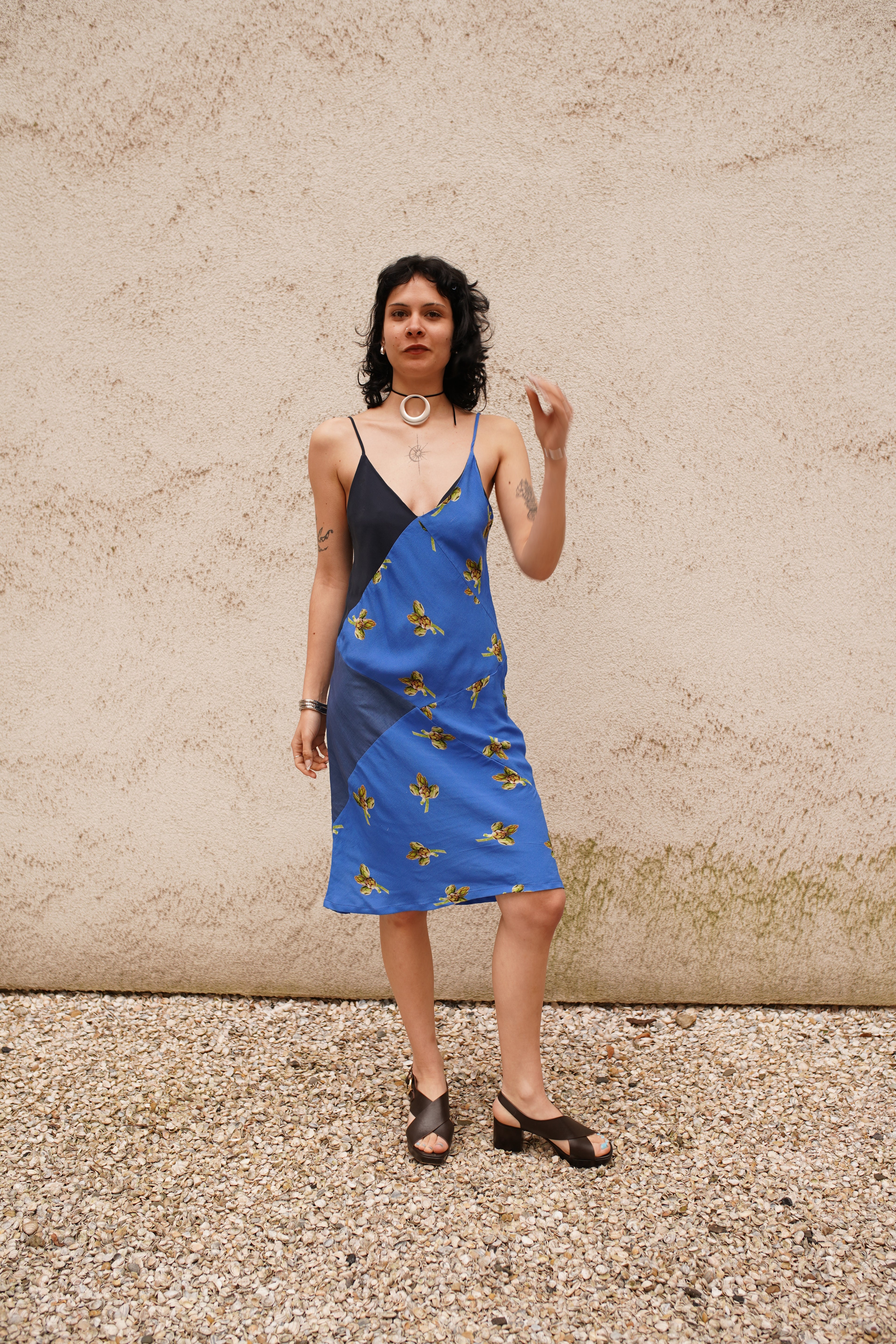 Selene Simple Dress - blue artichoke