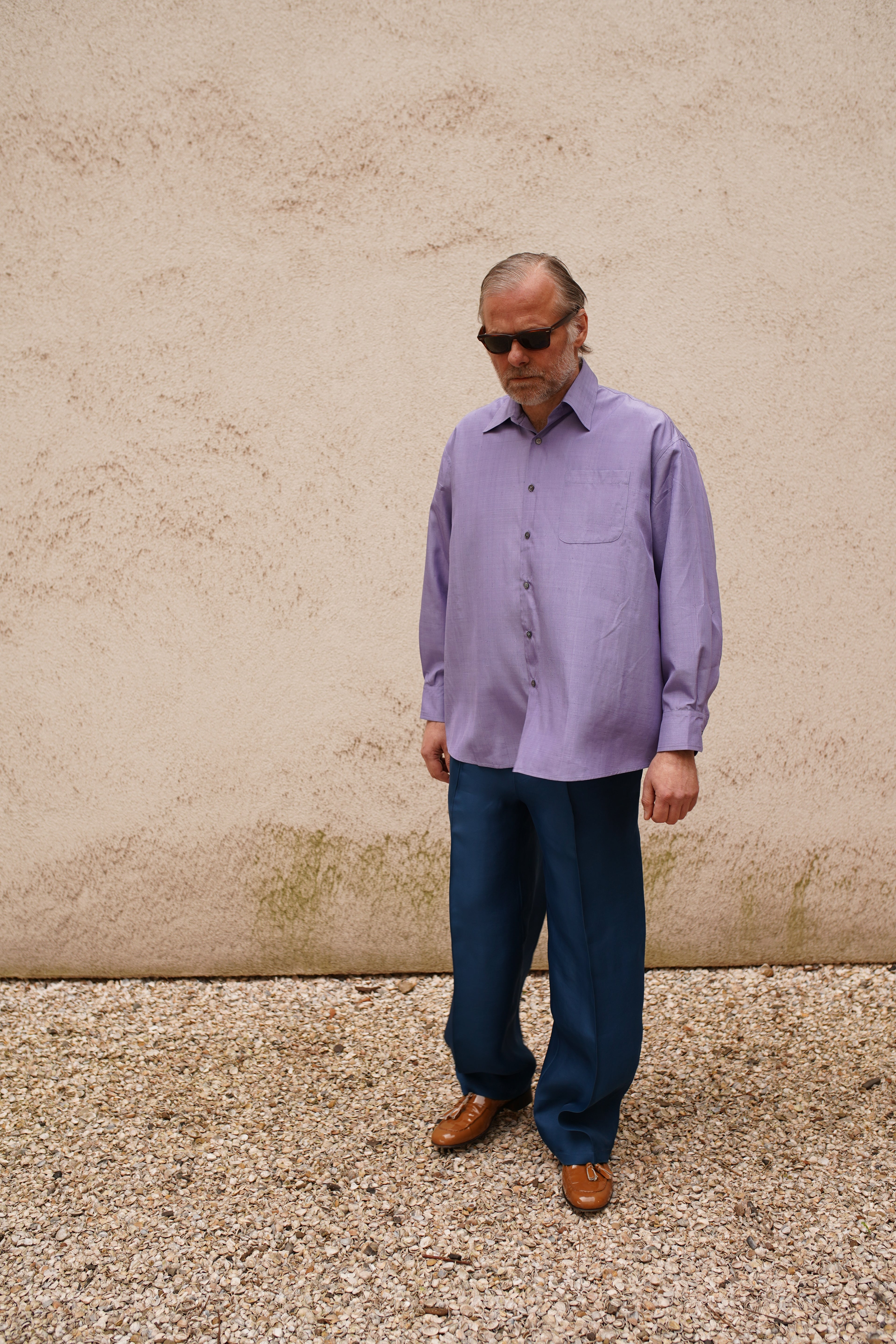 Narcissus Shirt - lilac taft silk