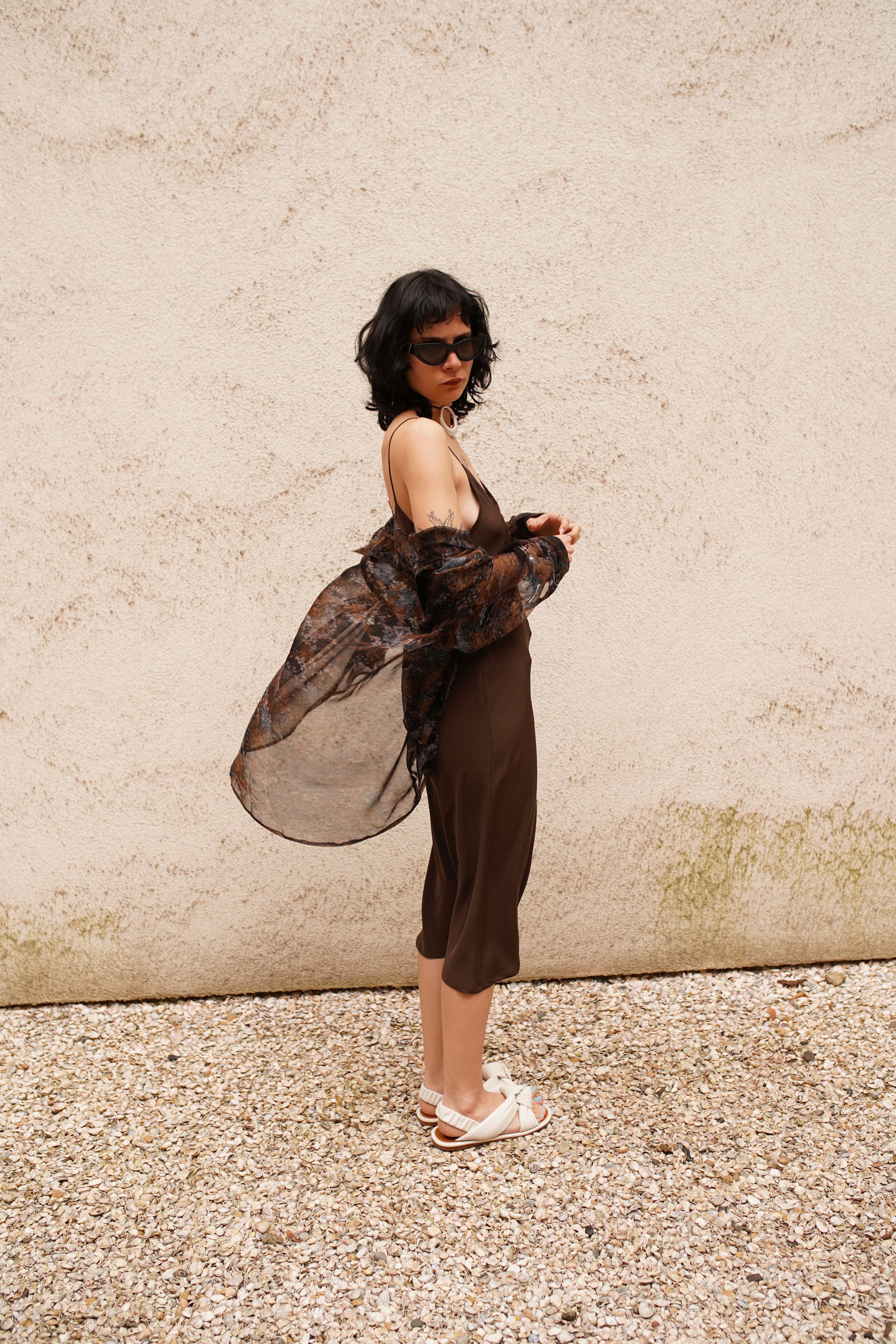 Selene Simple Slipdress - Mocca Silk