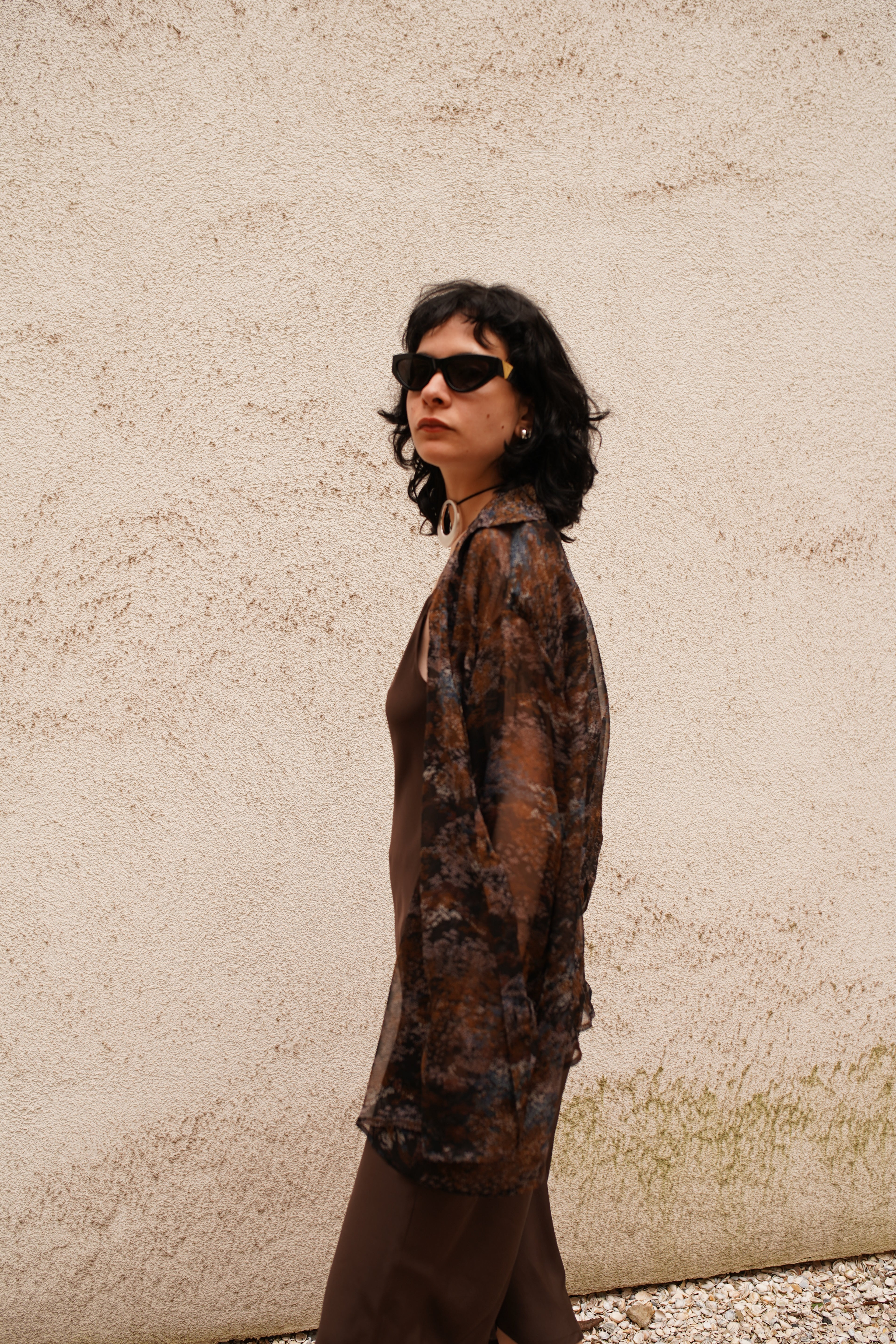 Narcissus Shirt - flower garden at night - silk chiffon