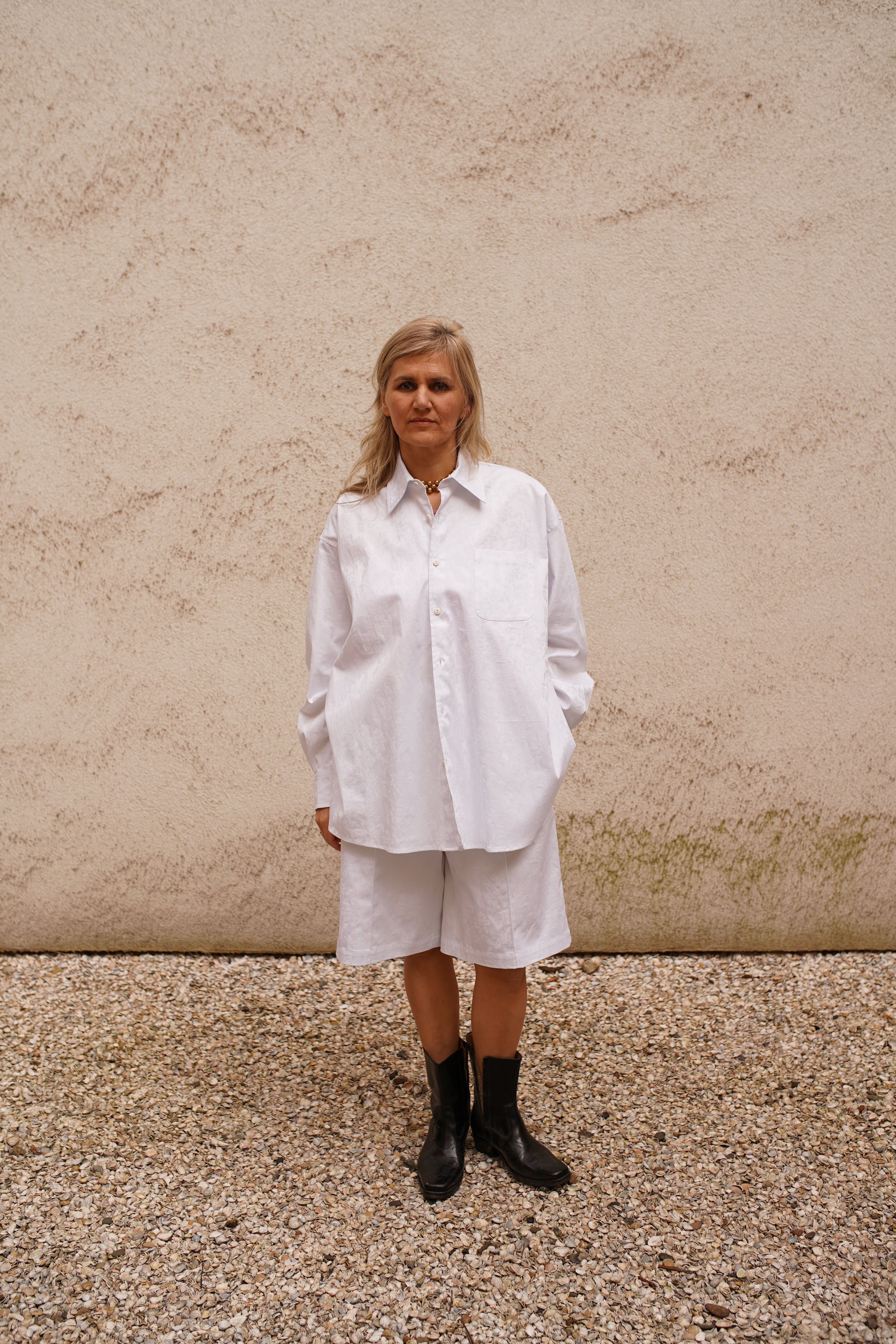 Echo Shorts - White Jacquard