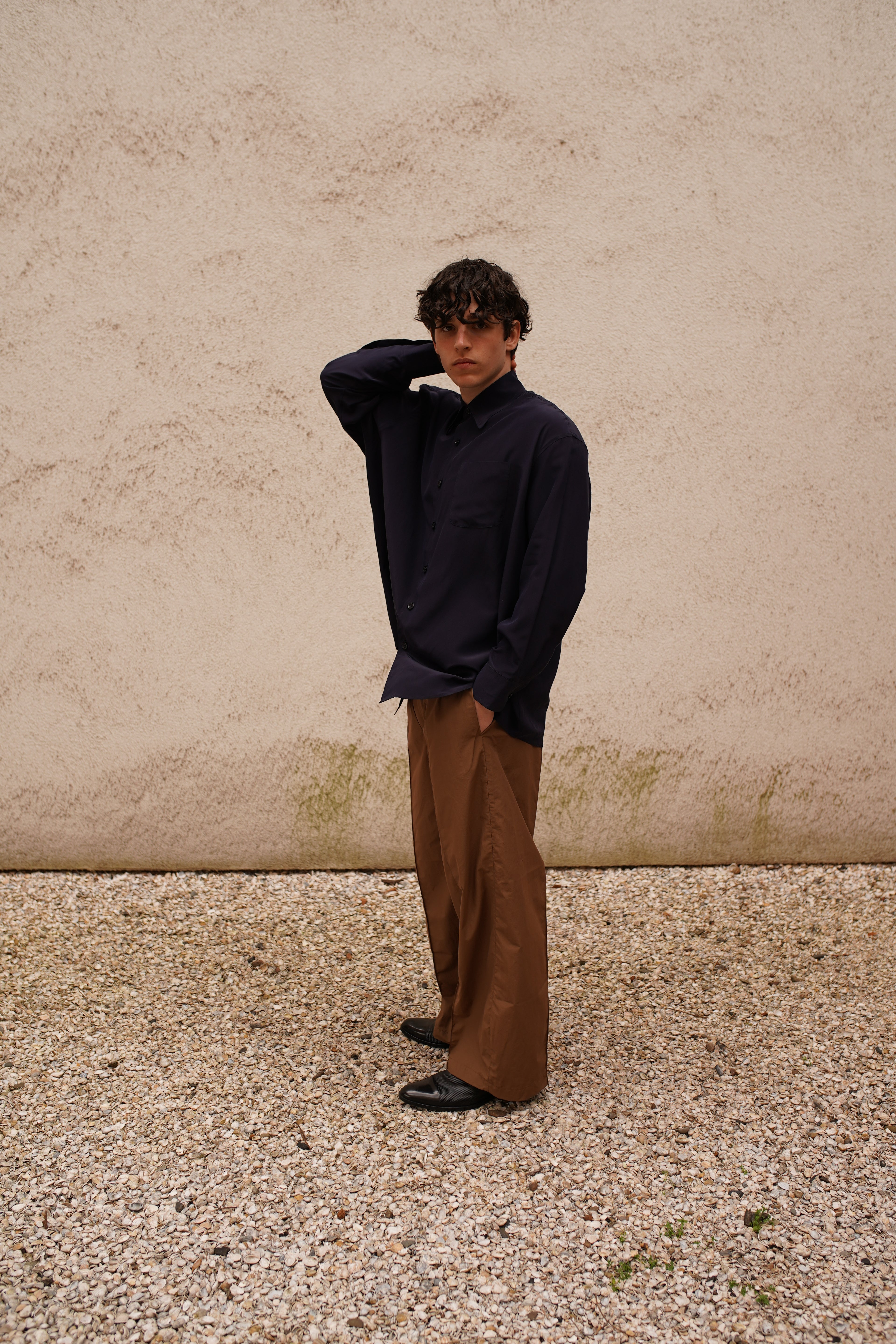 Narcissus Shirt - night blue silk