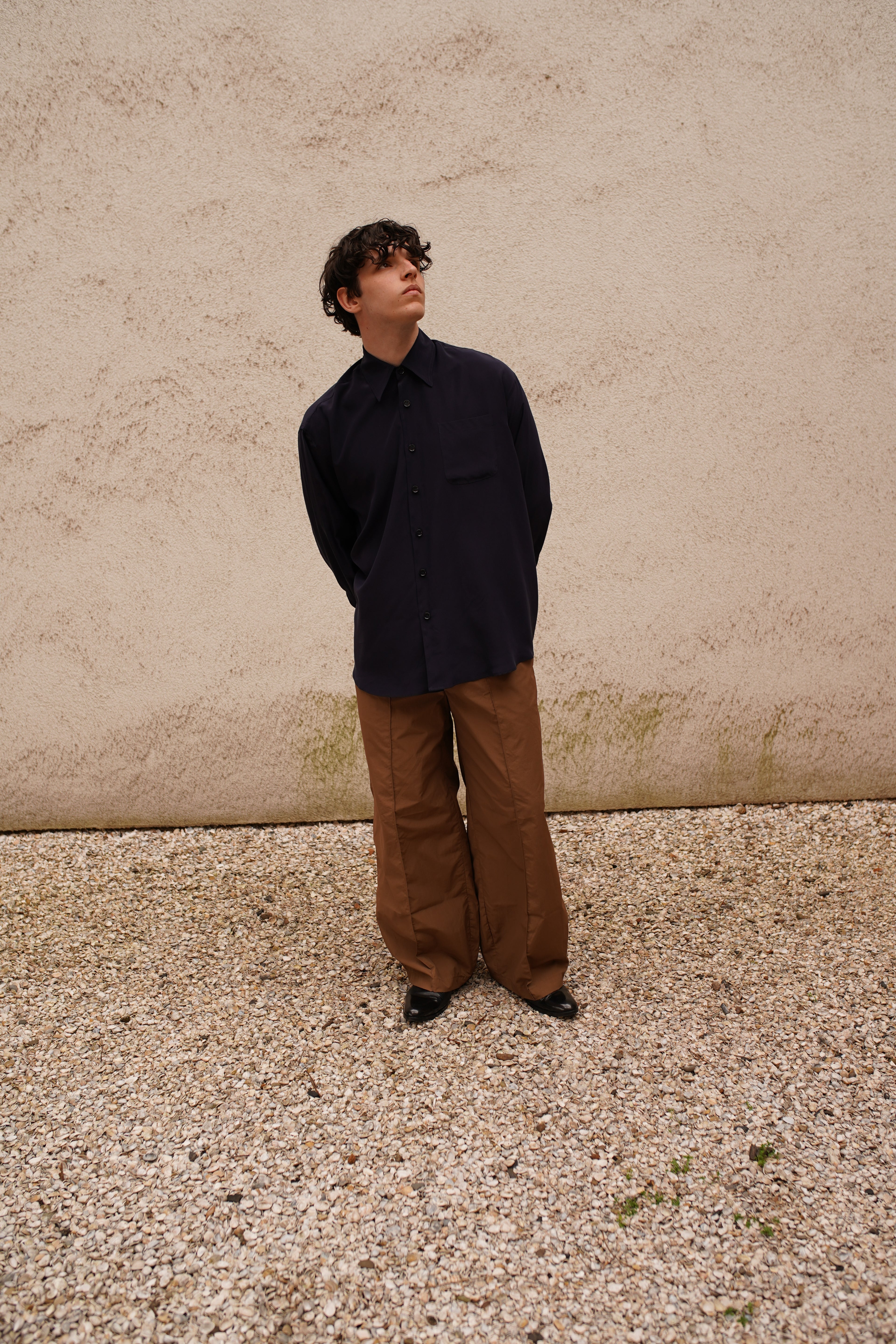 Narcissus Shirt - night blue silk