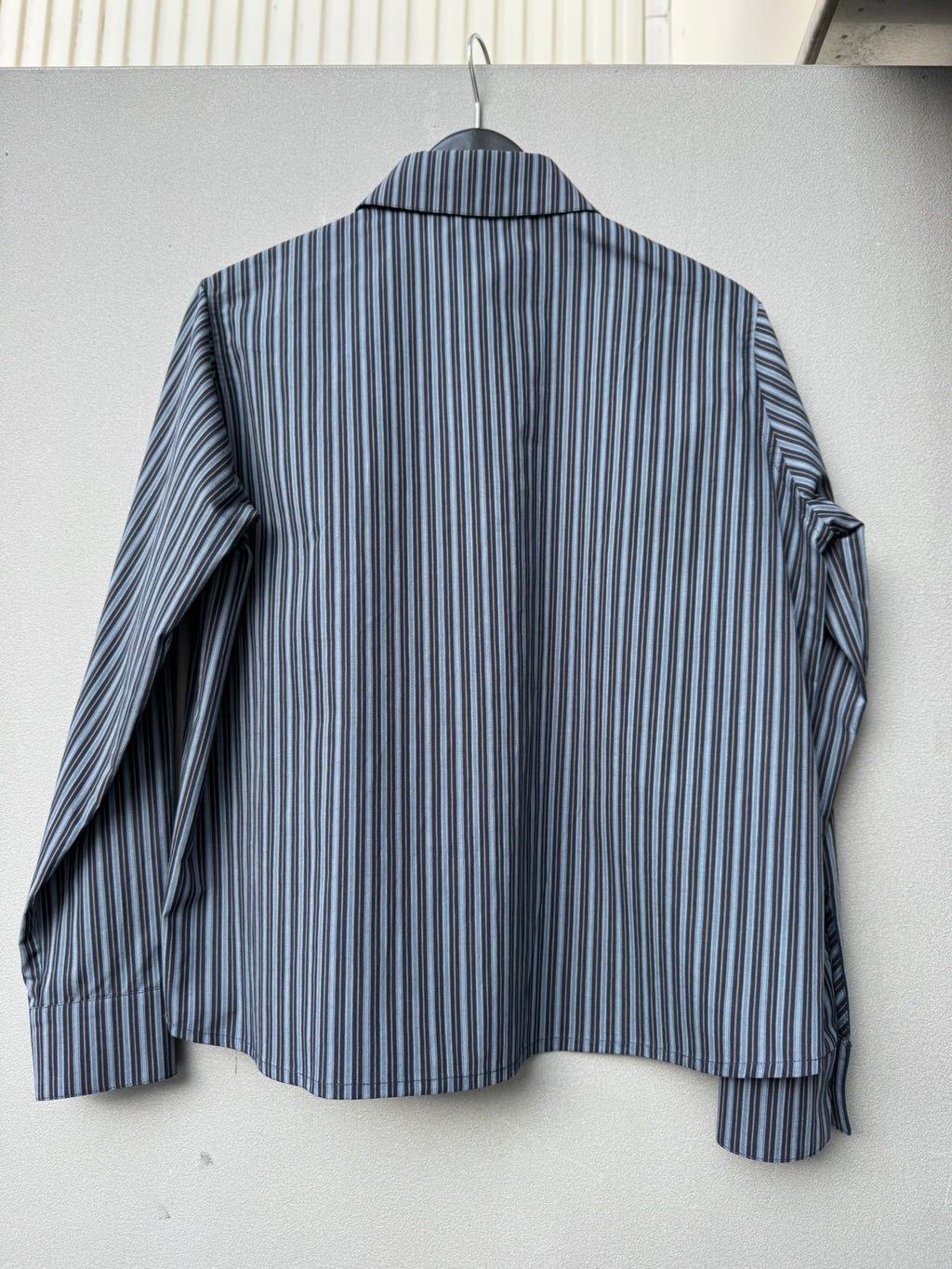 Amore Blouse - navy brown ocker striped