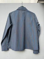 Amore Blouse - navy brown ocker striped