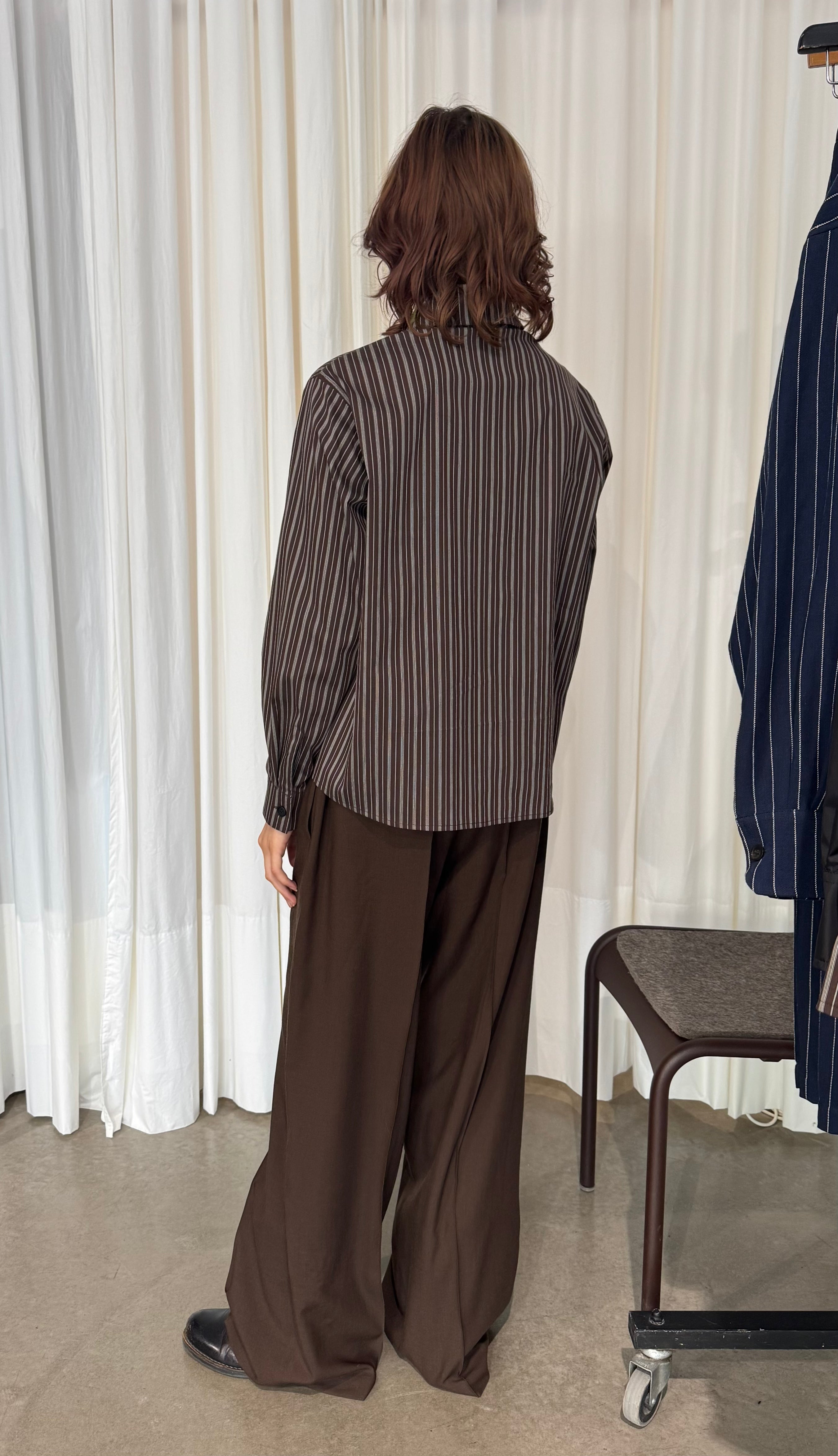 Amore Blouse - brown striped