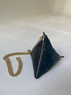 Pyramide Bag - upcycled black leather
