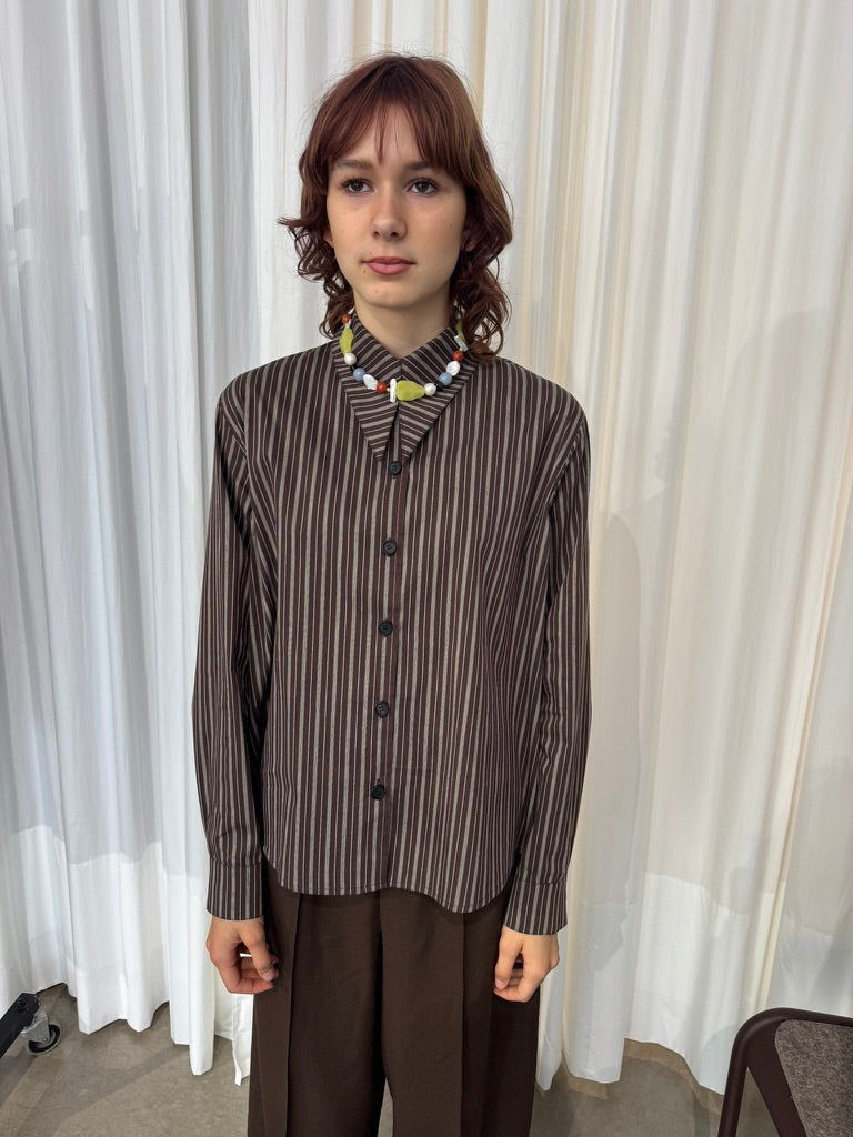Amore Blouse - brown striped