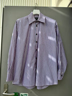Narcissus Shirt - blue red white striped cotton