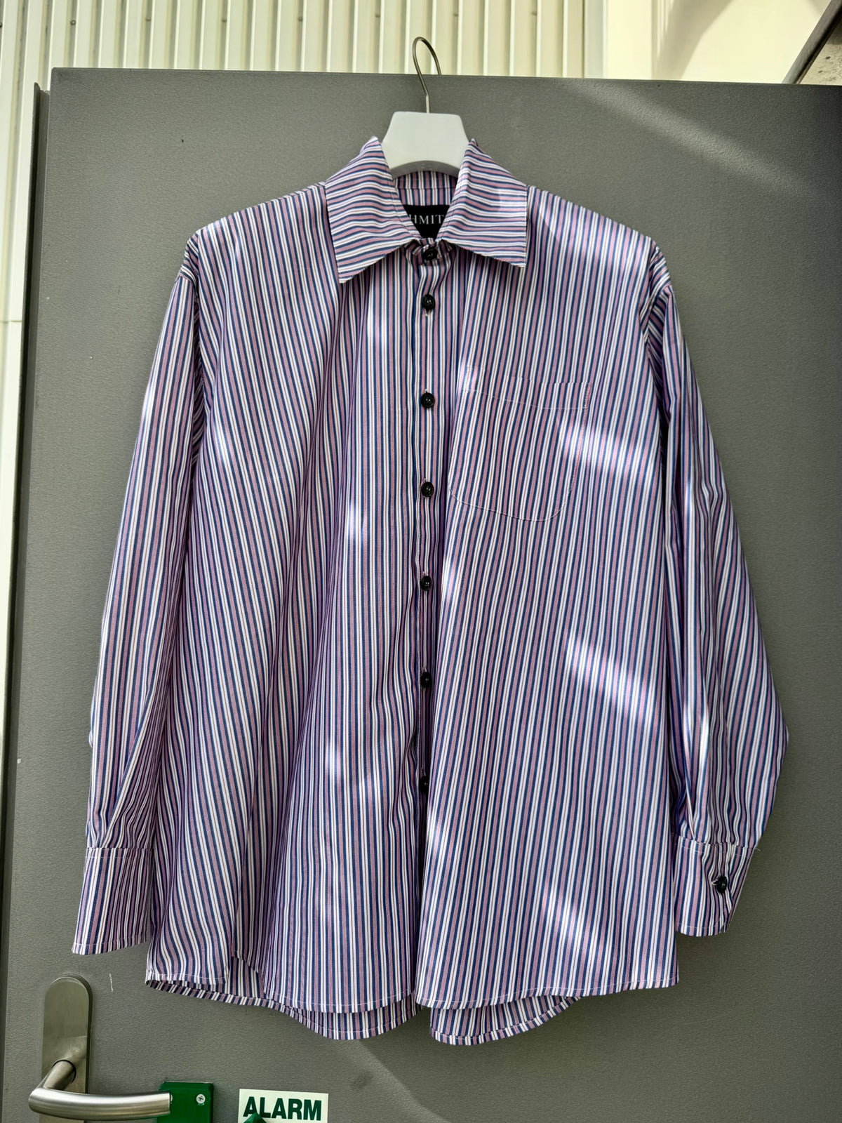 Narcissus Shirt - blue red white striped cotton
