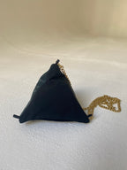 Pyramide Bag - upcycled black leather