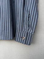Amore Blouse - navy brown ocker striped