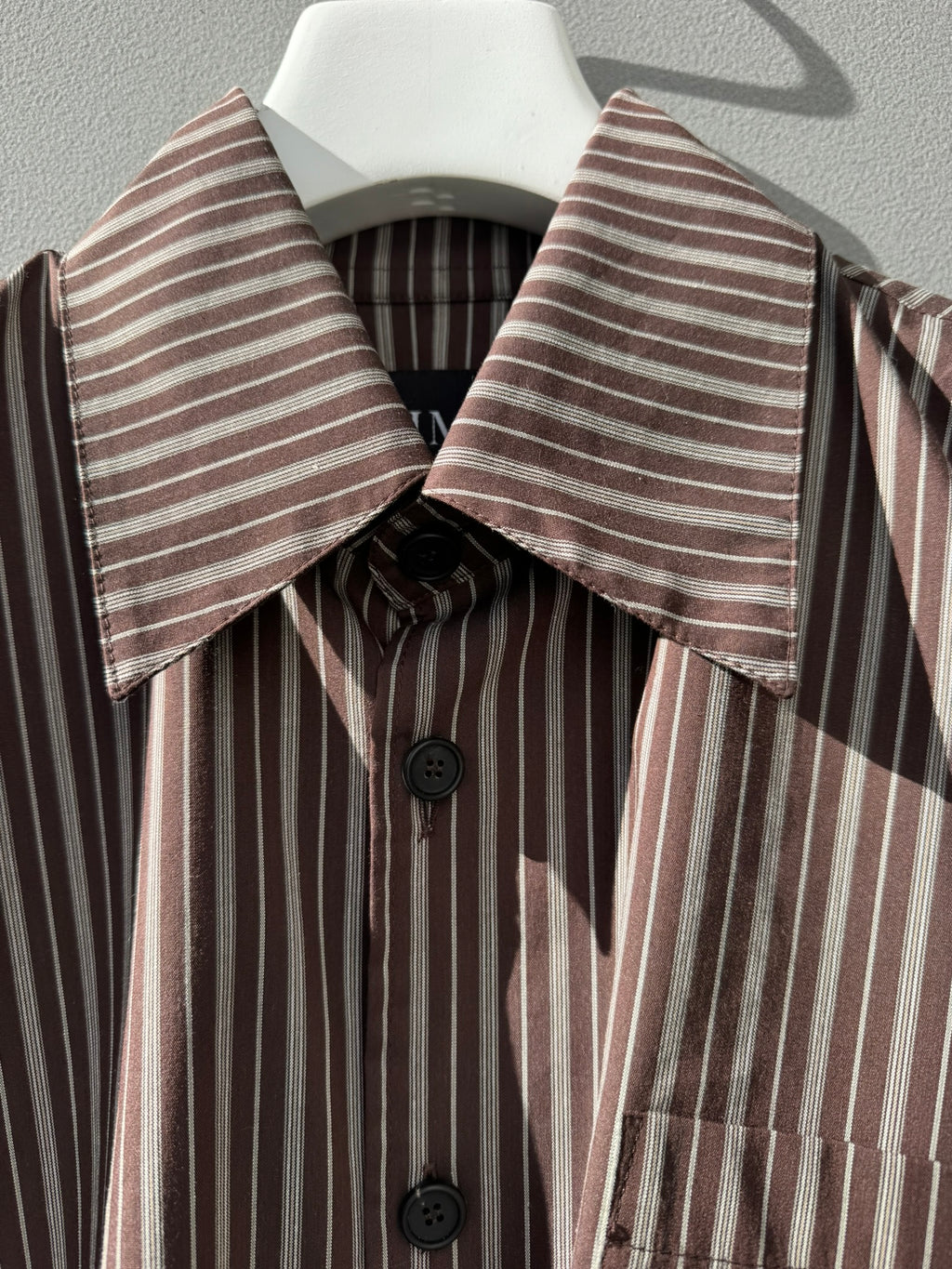 Narcissus Shirt - brown striped cotton