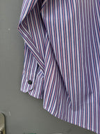 Narcissus Shirt - blue red white striped cotton