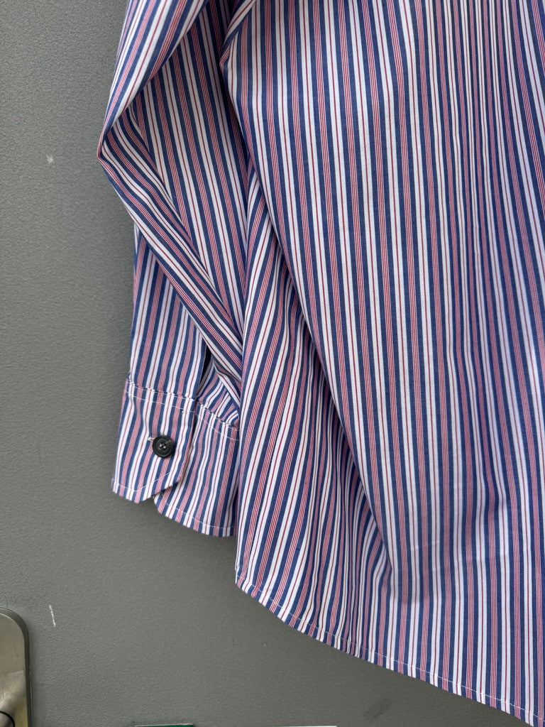 Narcissus Shirt - blue red white striped cotton