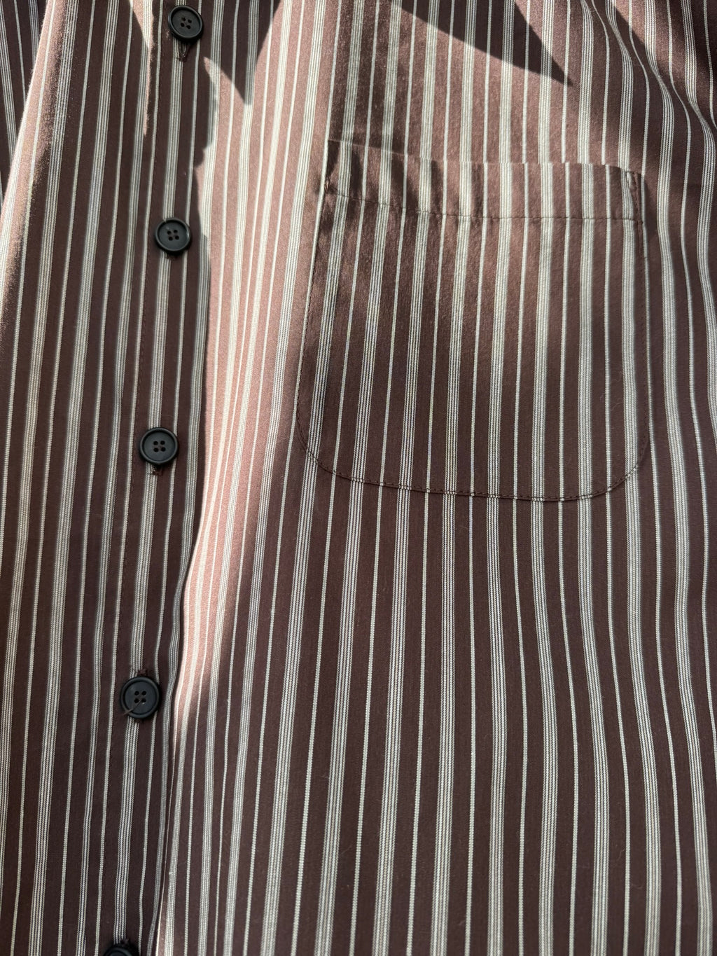 Narcissus Shirt - brown striped cotton