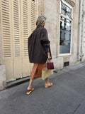 Veronika Skirt - orange ochre checker pattern