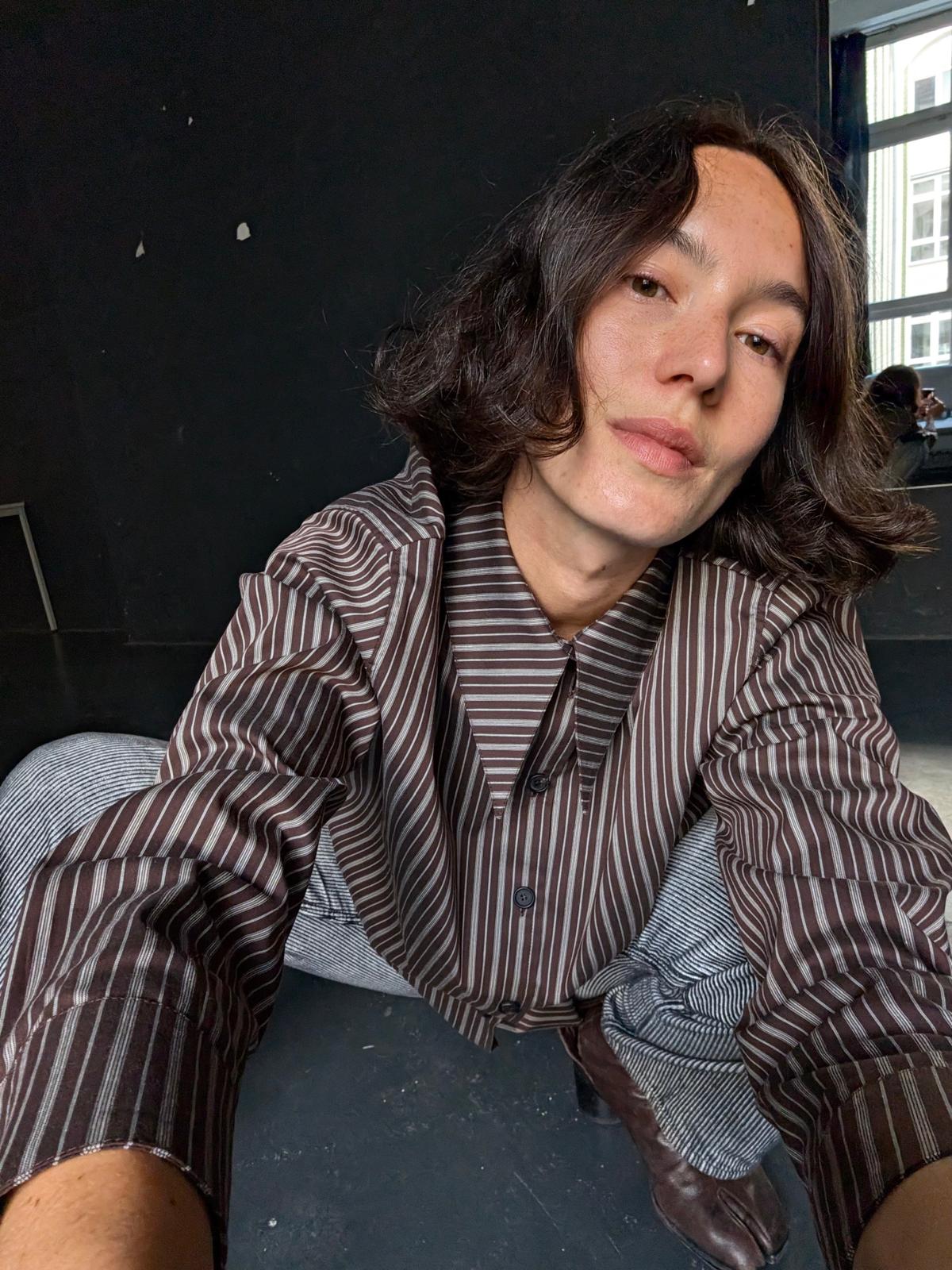 Amore Blouse - brown striped