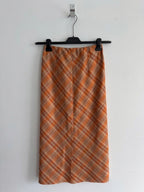 Veronika Skirt - orange ochre checker pattern