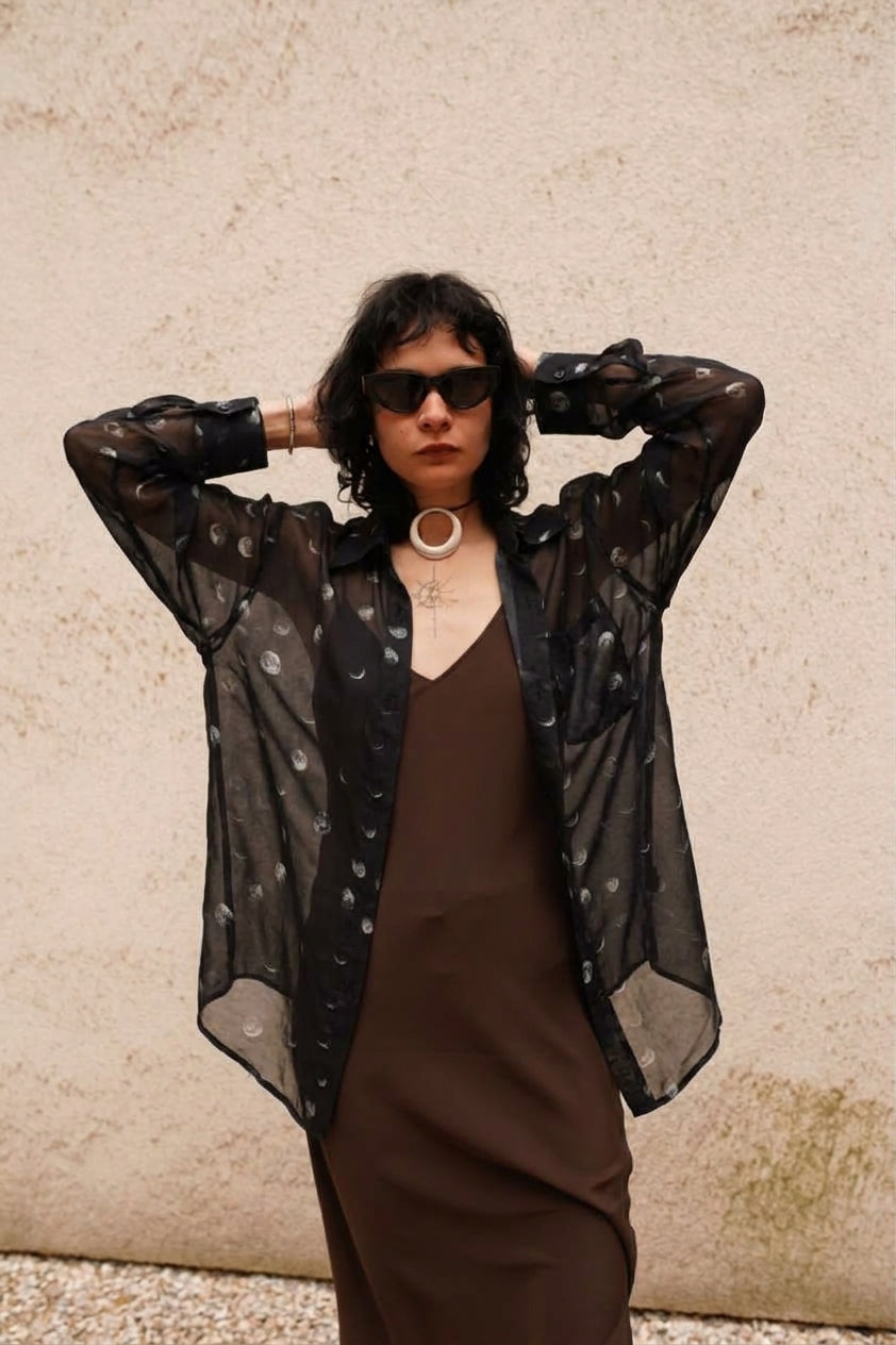Narcissus Shirt - Moon- silk chiffon