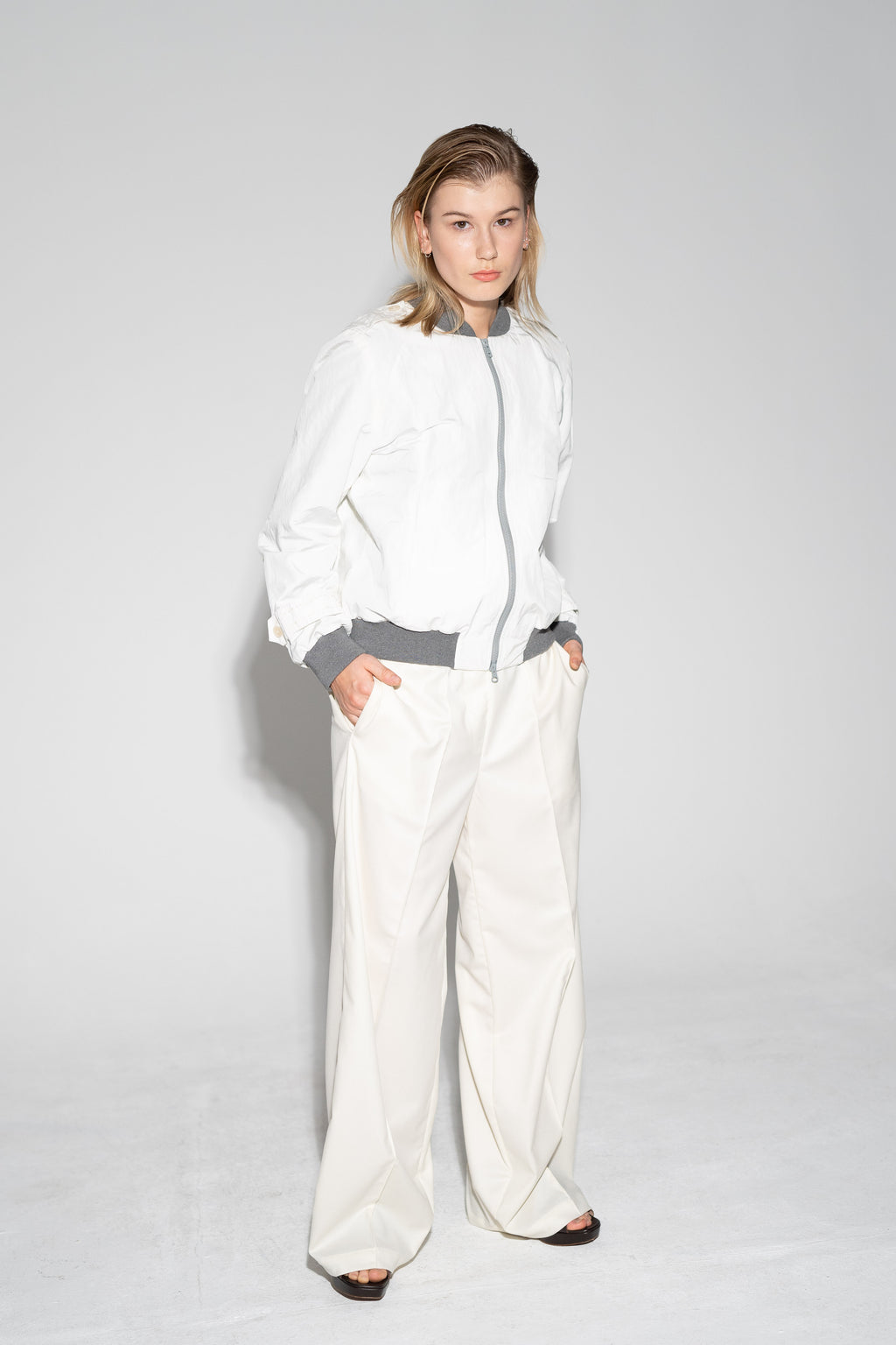 Juliet Bomber Jacket – White Trenchy Smiley