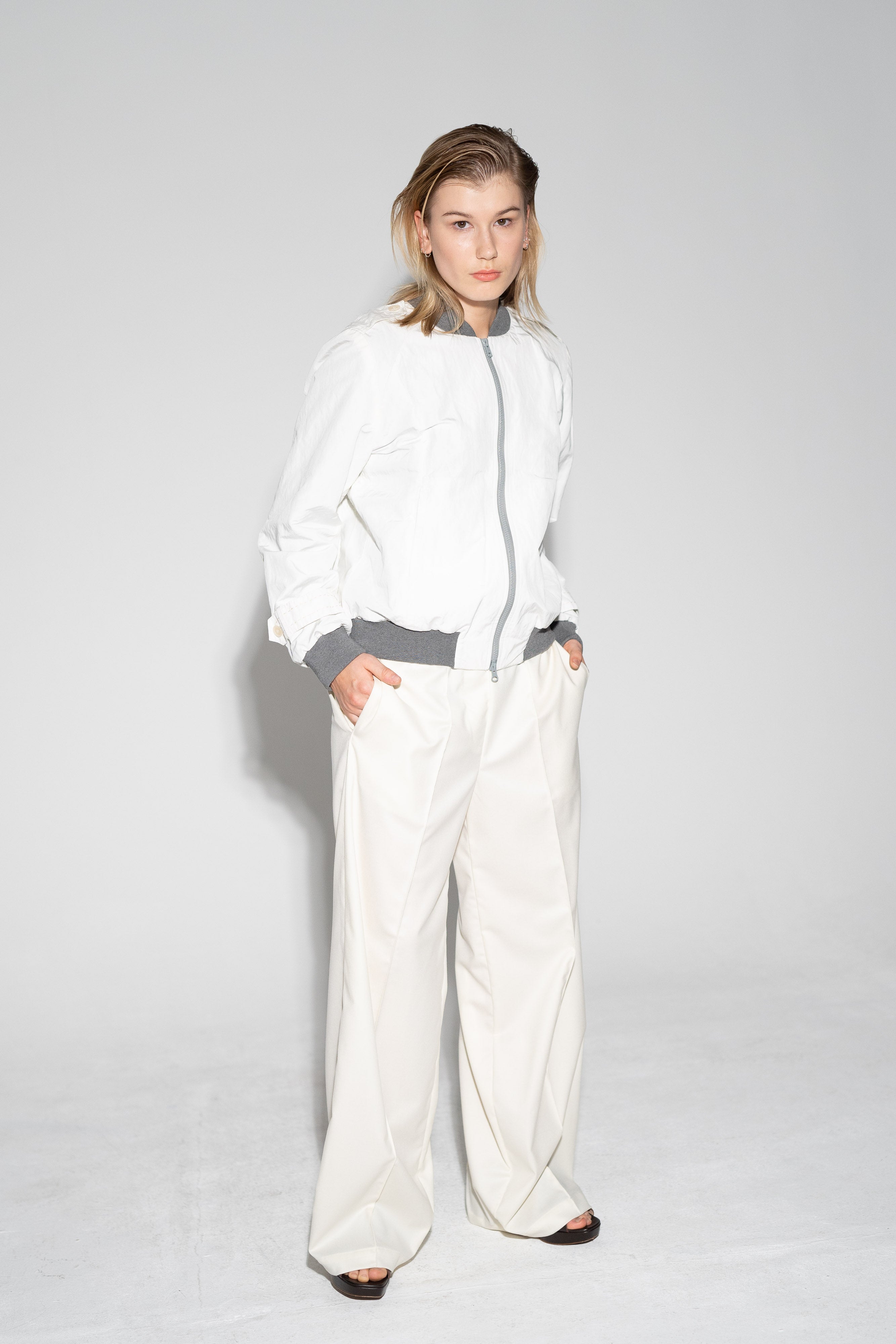 Juliet Bomber Jacket – White Trenchy Smiley