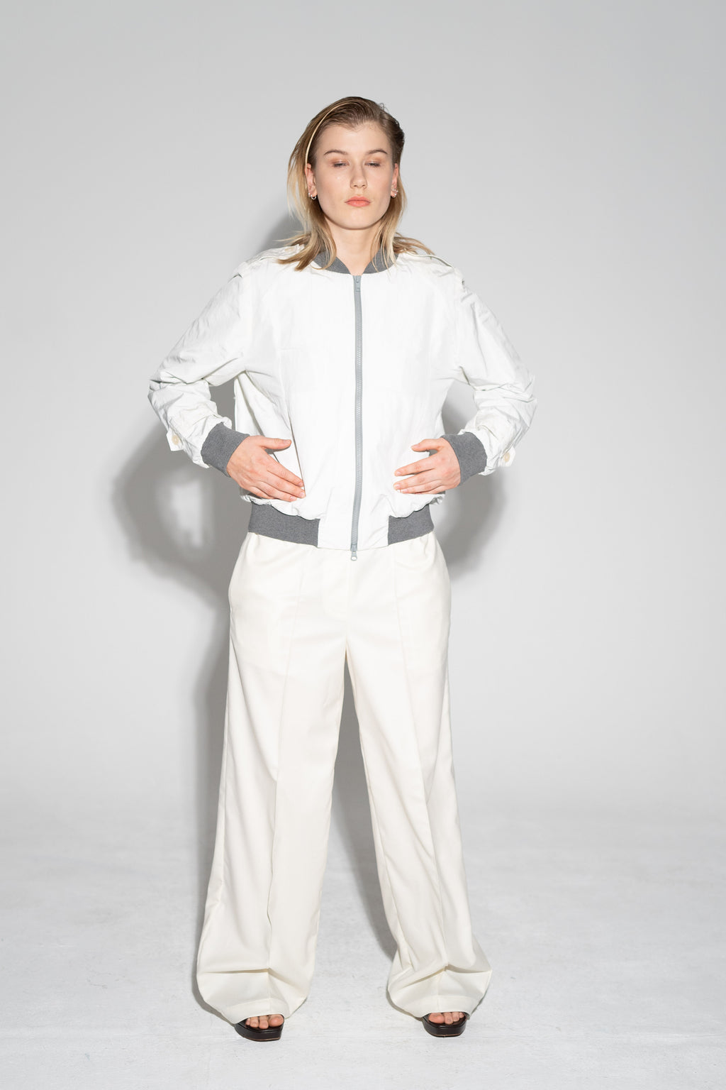 Juliet Bomber Jacket – White Trenchy Smiley