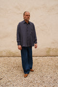 Narcissus Shirt - dots at night blue sky silk