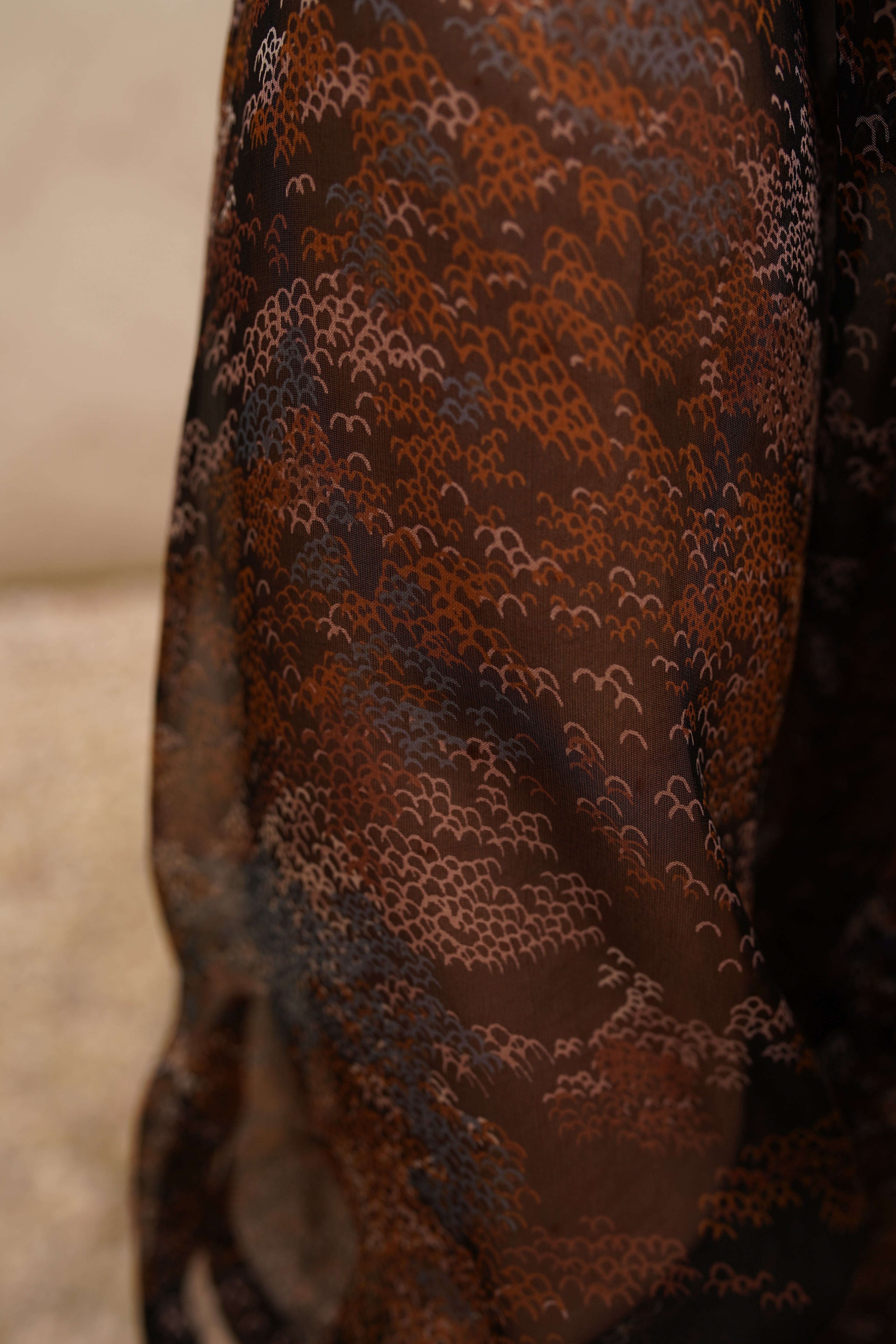 Narcissus Shirt - flower garden at night - silk chiffon
