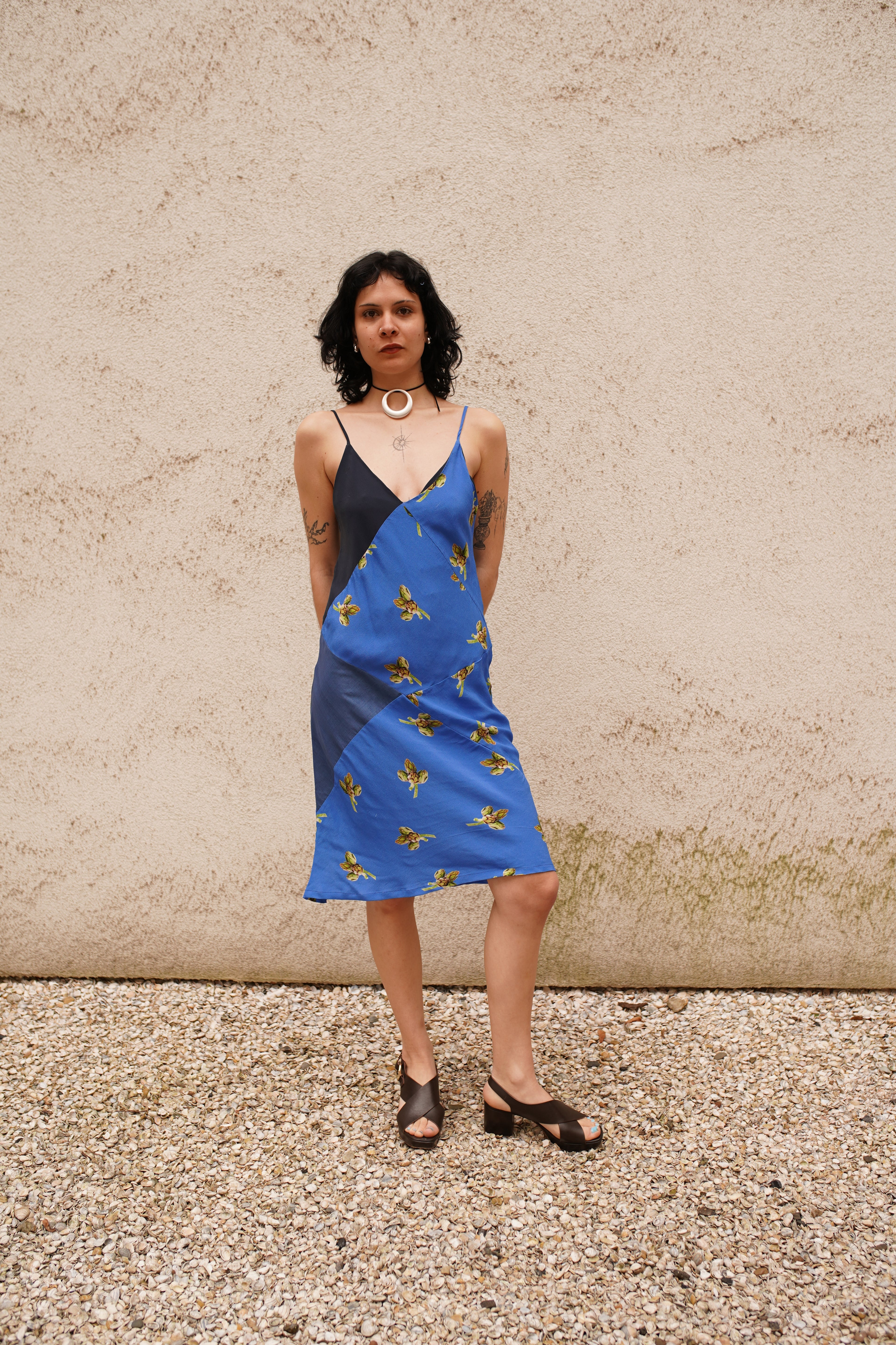 Selene Simple Dress - blue artichoke