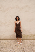 Selene Simple Slipdress - Mocca Silk