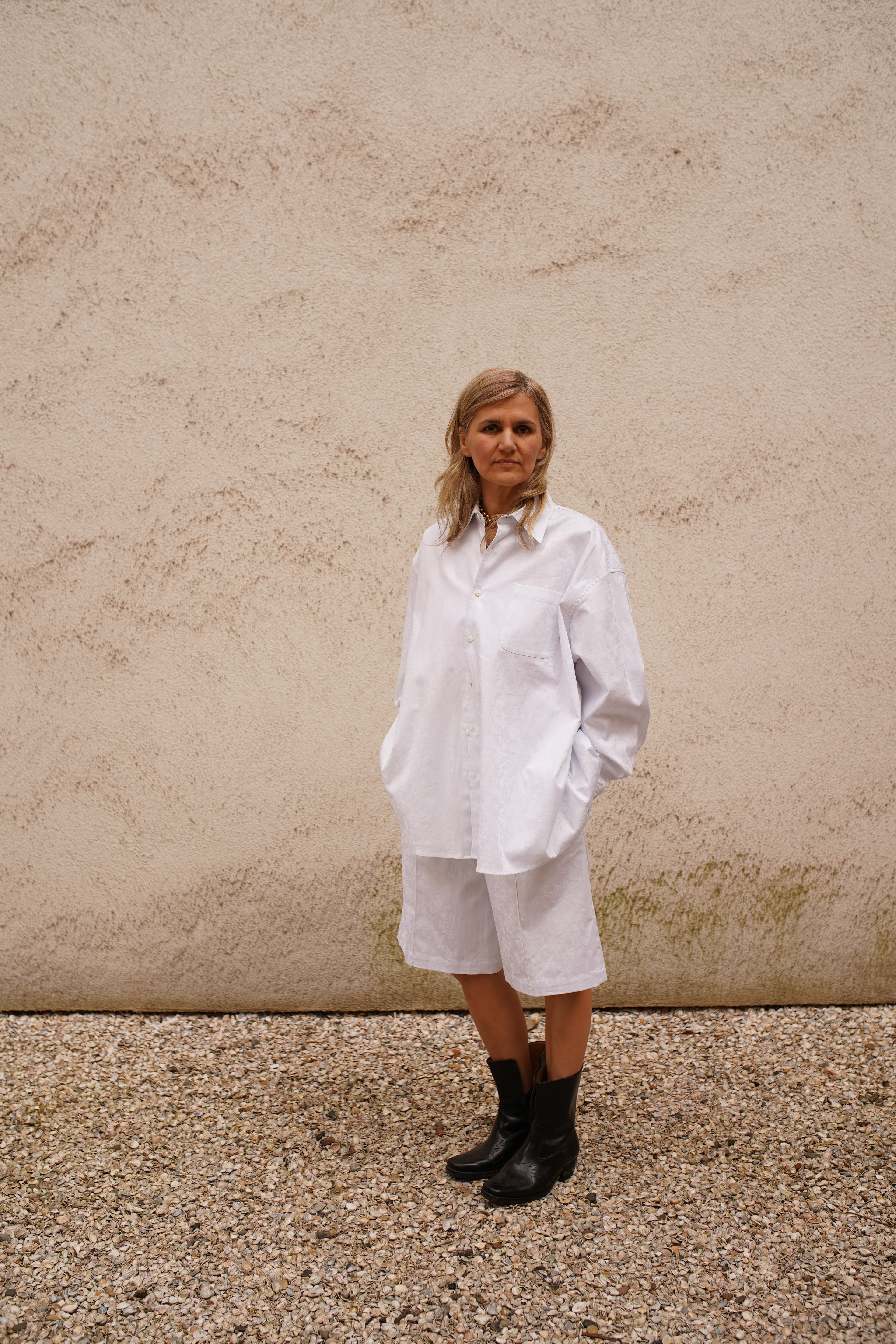 Echo Shorts - White Jacquard